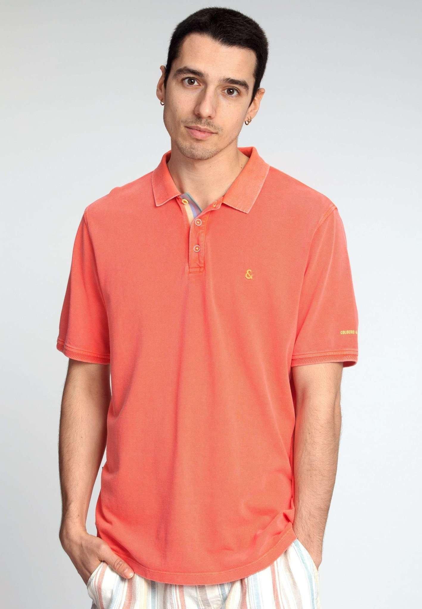 Image of Polos Polo Washed Herren Rosa S