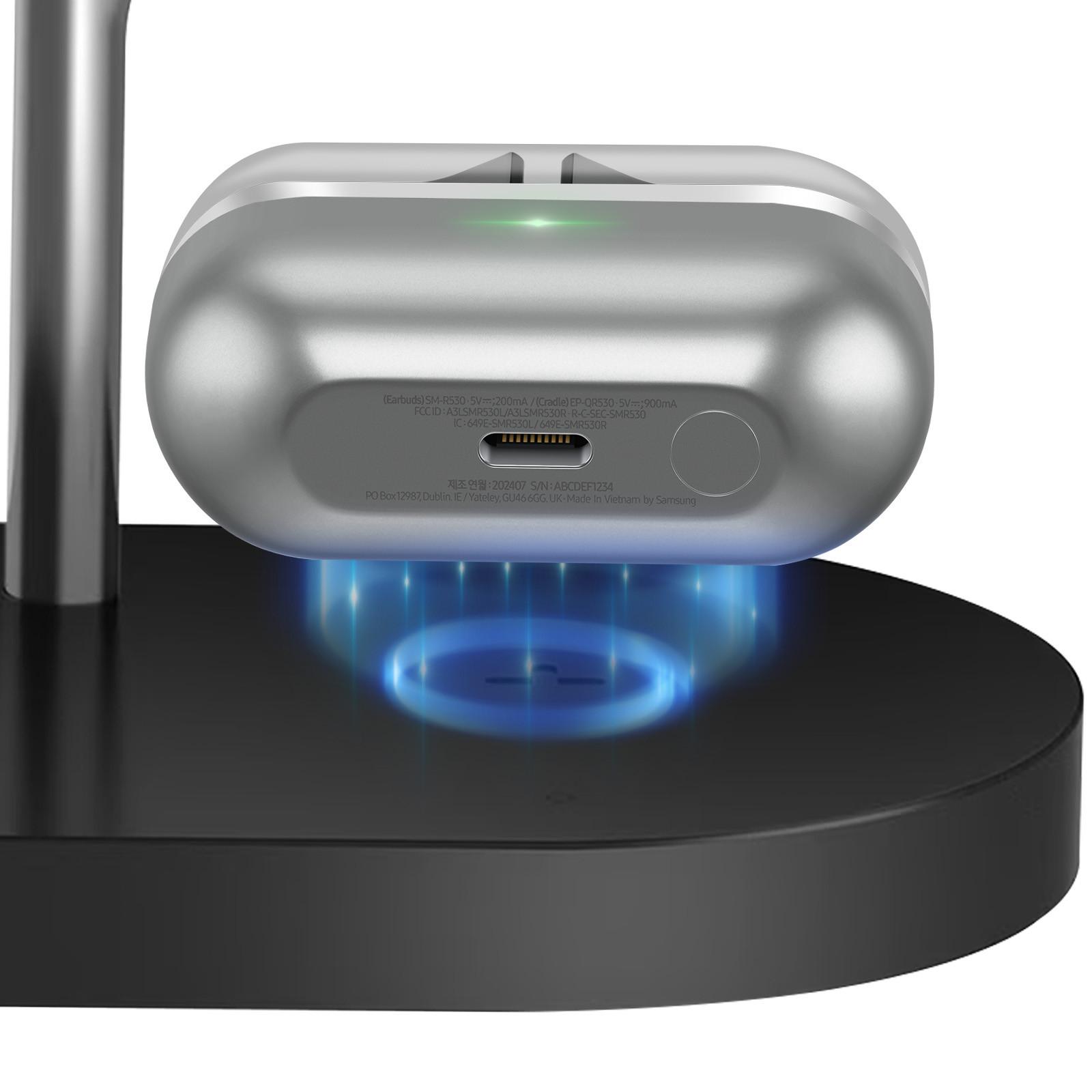 SAMSUNG  Caricatore a induzione 3-in-1 15W rapido, angolo regolabile, originale 