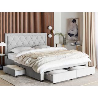 Beliani Letto contenitore en Velluto Glamour LIEVIN  