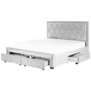 Beliani Letto contenitore en Velluto Glamour LIEVIN  