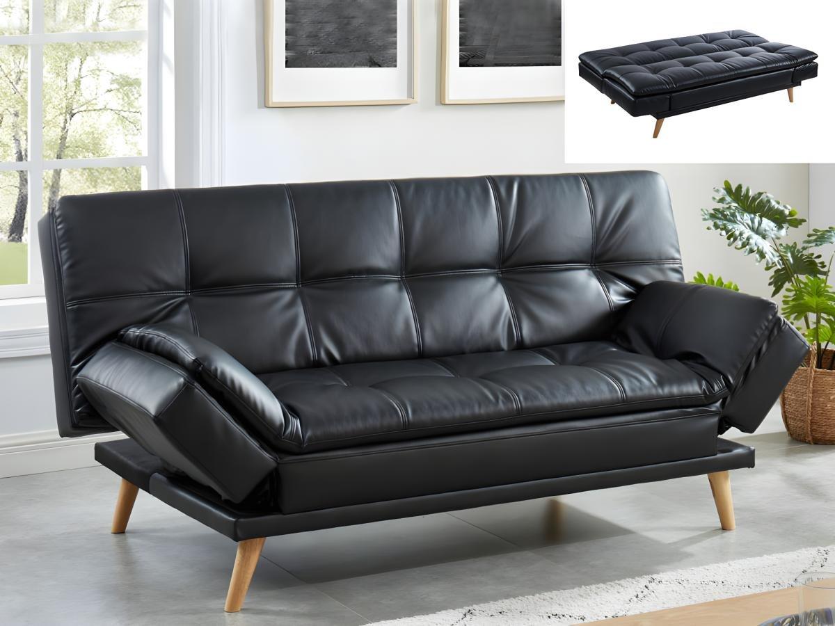 Vente-unique Schlafsofa Klappsofa 3Sitzer Kunstleder ZARINA  