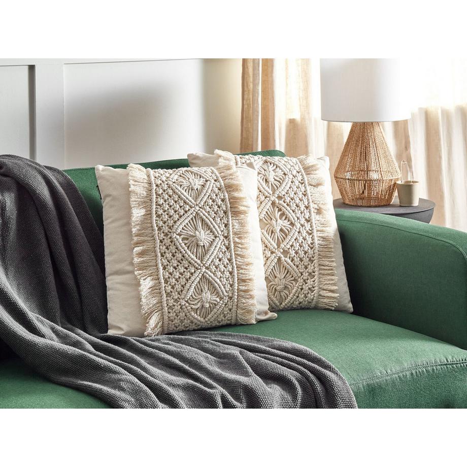 Beliani Set di 2 cuscini en Cotone  KALAM  