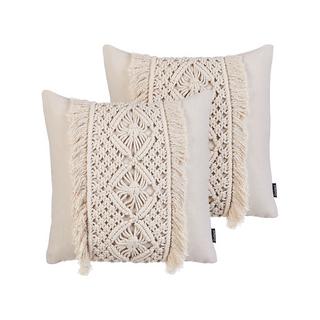 Beliani Kissen 2er Set aus Baumwolle Boho KALAM  