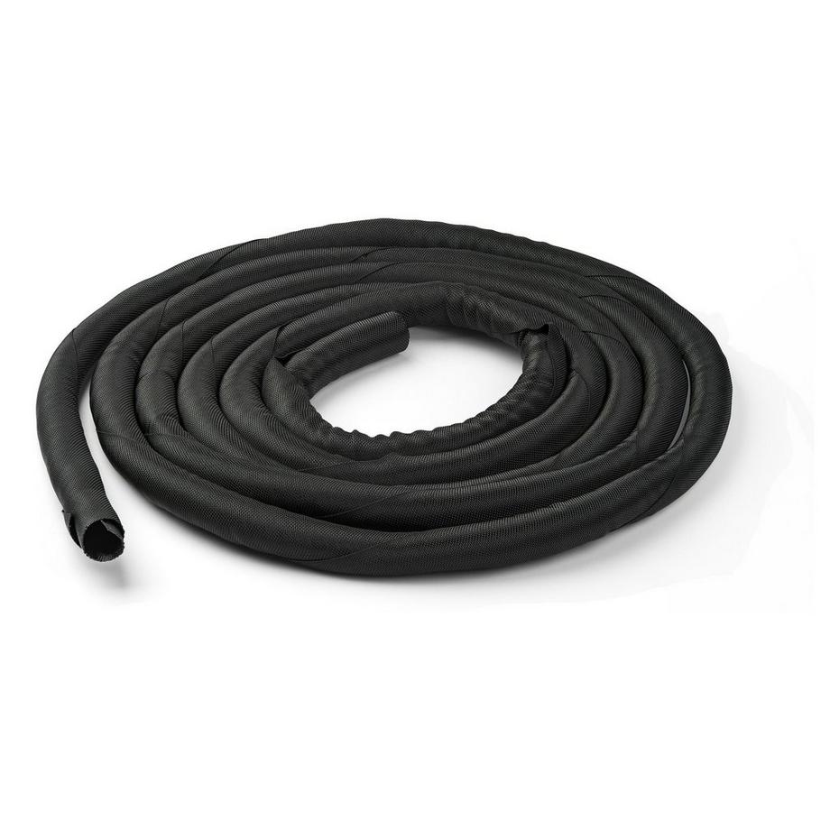 4,6 m Kabelschlauch - Flexibel gewickelter Kabelstrumpf - Ø 2,54 - 3,81cm Durchmesser - Polyester Kabelabdeckung - Kabelkanal - Kabelbündelschlauch - Schutzschlauch - Schwarzer Cable Organizer zum Zuschneiden