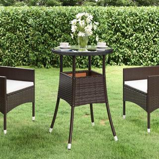 VidaXL Table de jardin rotin synthétique  