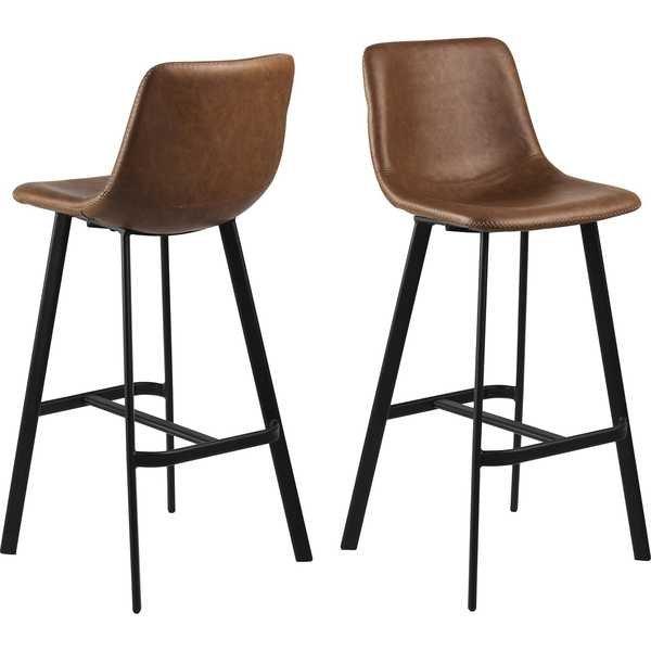 mutoni Tabouret de bar Barnstable Retro Cognac Black  