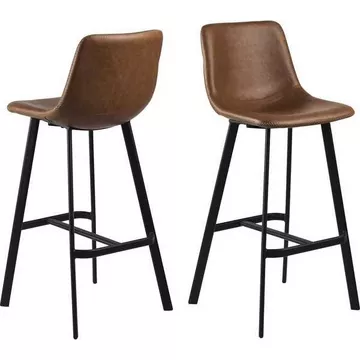 Barhocker Barnstable Retro Cognac Schwarz