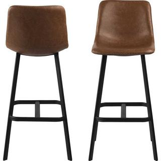 mutoni Tabouret de bar Barnstable Retro Cognac Noir  