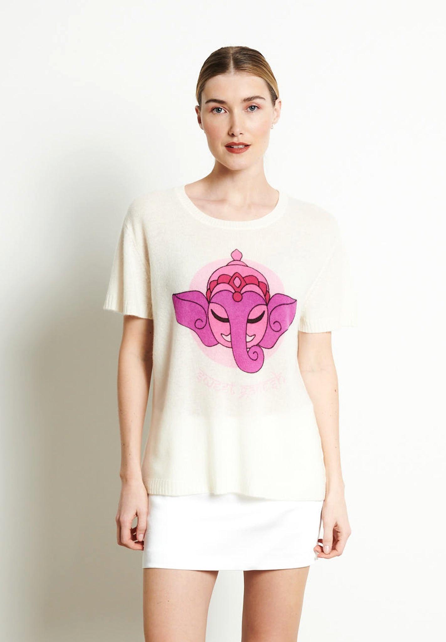 Studio Cashmere8  RIA 9 T shirt col rond SWEET GANESH - 100% cachemire 