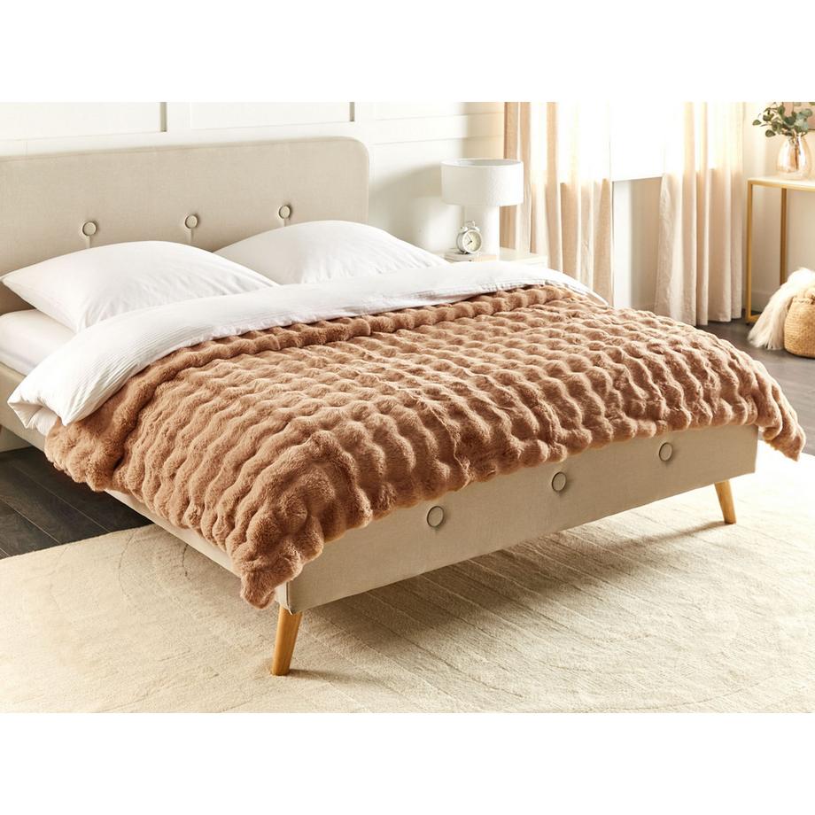 Beliani Salka Klassische Webpelz Kuscheldecke  