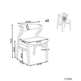 Beliani Lot de 2 chaises de salle à manger en Polyester Rétro MAROA  