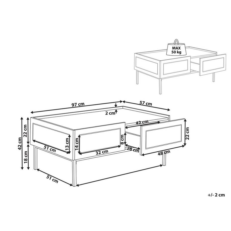 Beliani Table basse en MDF Boho CULLEN  