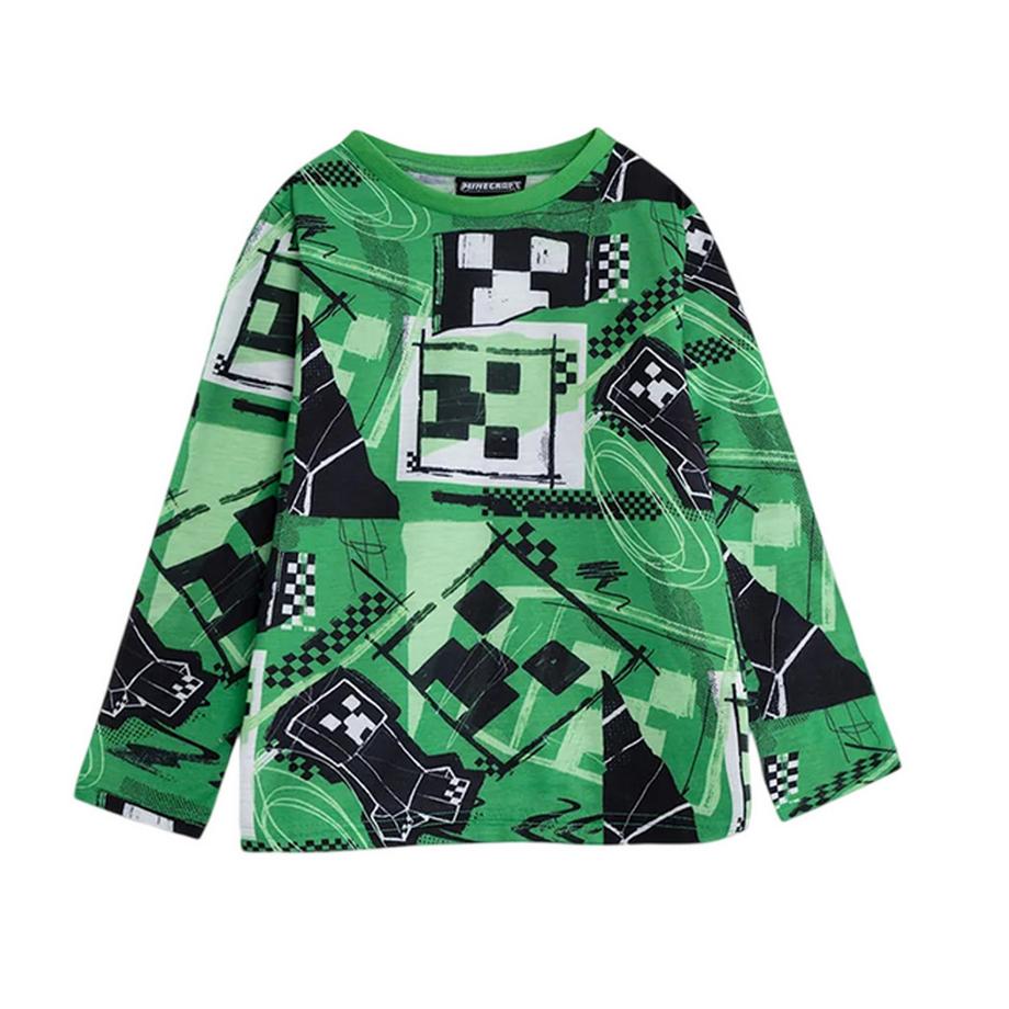 MINECRAFT  Set Pigiama Lungo Creeper Manica Lunga Misura  (Confezione da tre) 