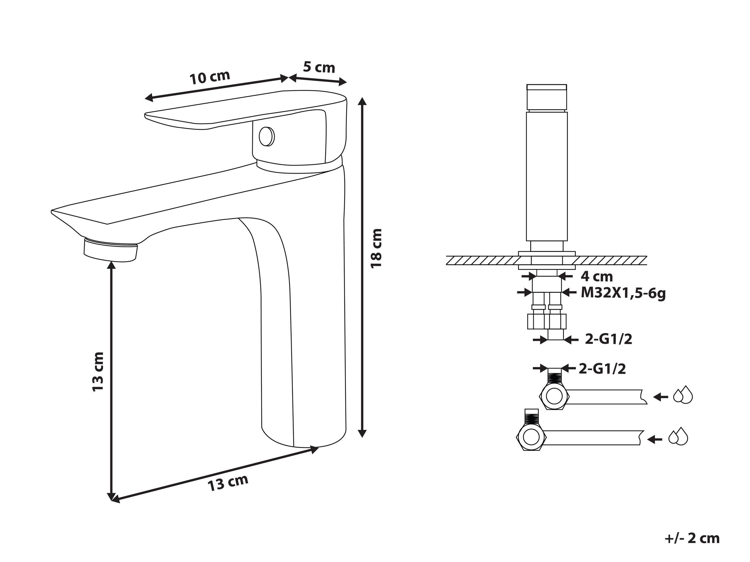 Beliani Robinet de lavabo en Laiton Moderne BERLOI  