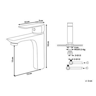 Beliani Robinet de lavabo en Laiton Moderne BERLOI  