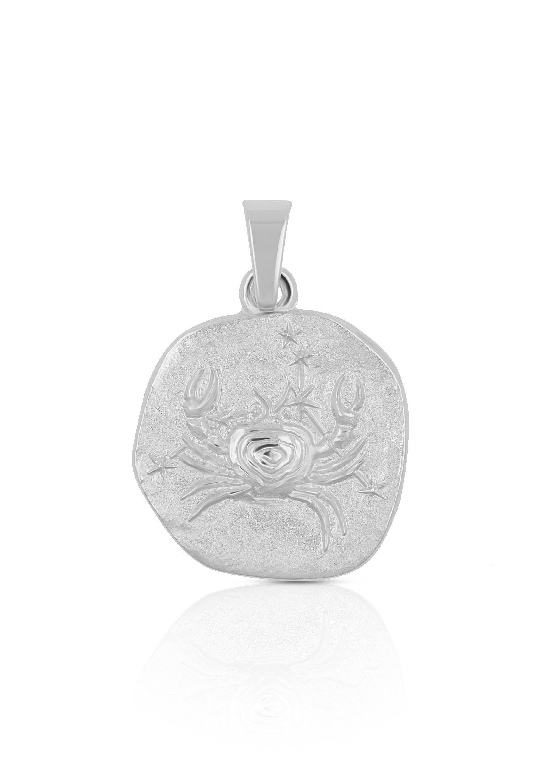 MUAU Schmuck  Pendentif signe du zodiaque crabe or blanc 750, 16x22mm 