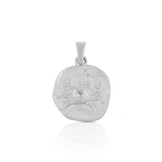 MUAU Schmuck  Pendentif signe du zodiaque crabe or blanc 750, 16x22mm 