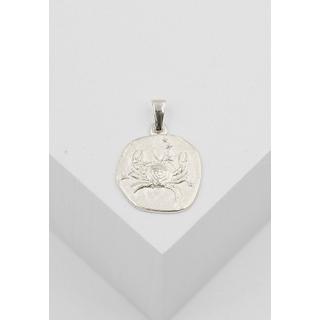 MUAU Schmuck  Pendentif signe du zodiaque crabe or blanc 750, 16x22mm 