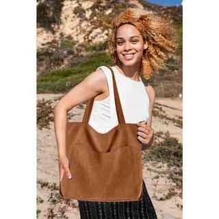 Only-bags.store Cord Tasche Umhängetasche mit Reissverschluss Gross Shopper Tote Bag Handtasche  