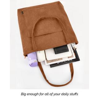 Only-bags.store  cord Tasche Umhängetasche mit Reißverschluss, Groß Shopper Tasche Tote Bag Handtasche 