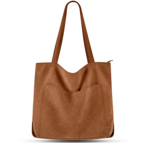 Only-bags.store Cord Tasche Umhängetasche mit Reissverschluss Gross Shopper Tote Bag Handtasche  