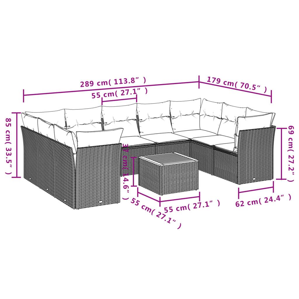 VidaXL Ensemble de canapés de jardin rotin synthétique  