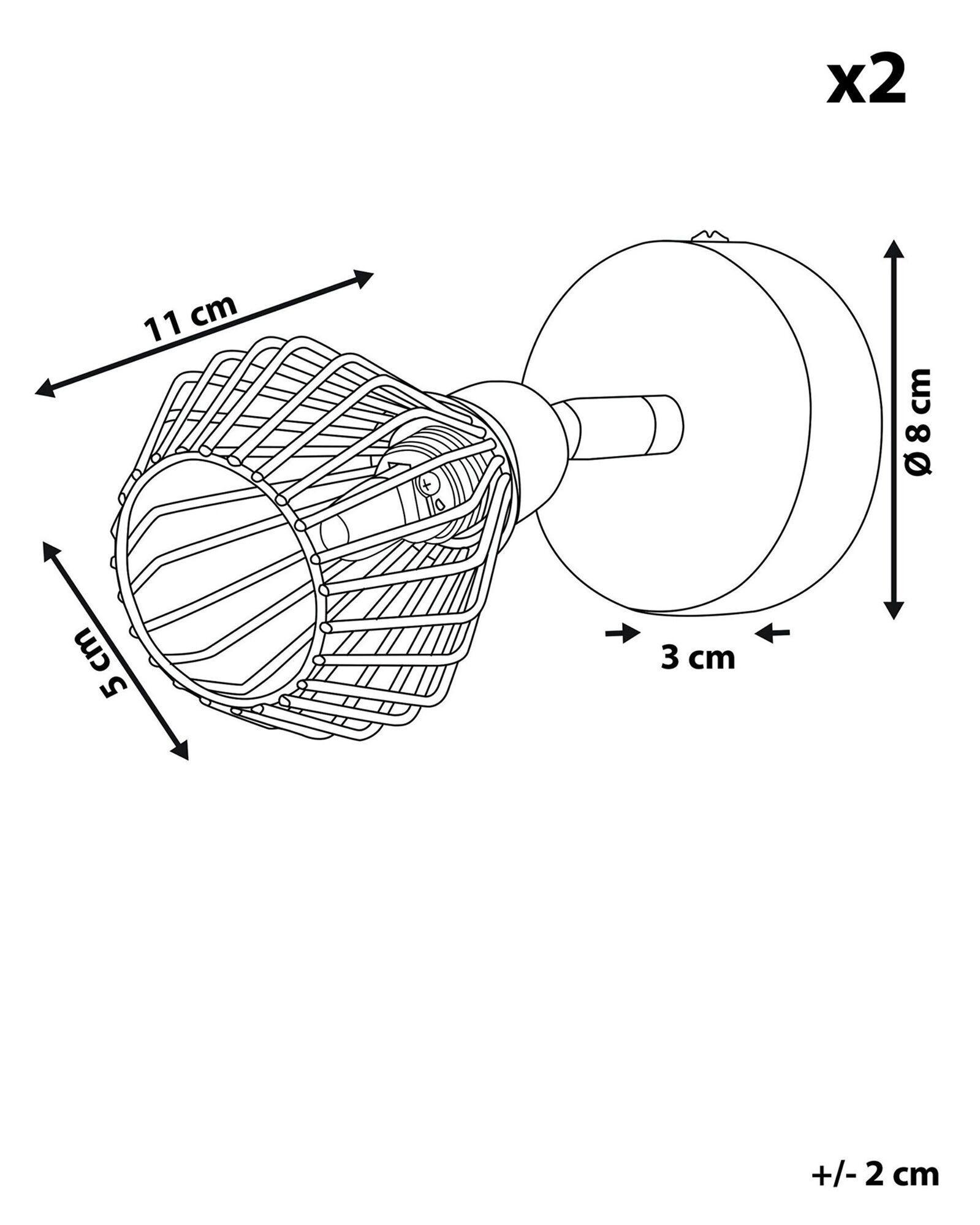 Beliani Set mit 2 Lampen aus Eisen Modern VOLGA  