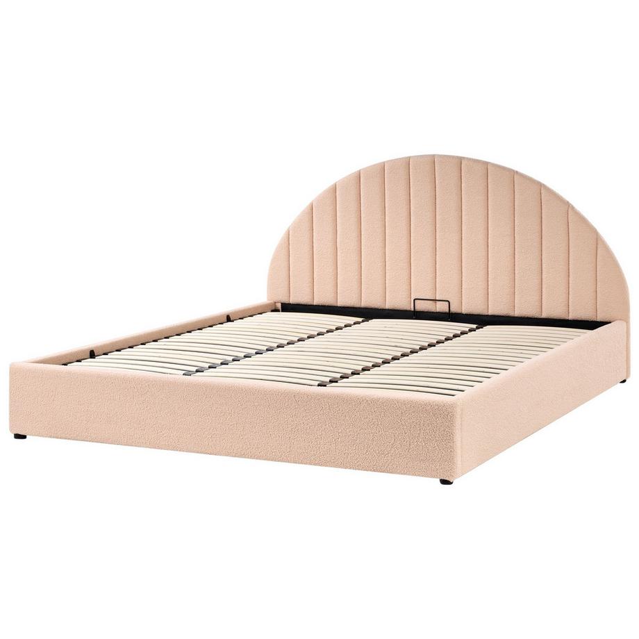 Beliani Lit ottoman en Bouclé Minimaliste CHADENET  