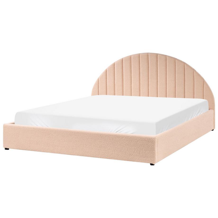 Beliani Lit ottoman en Bouclé Minimaliste CHADENET  