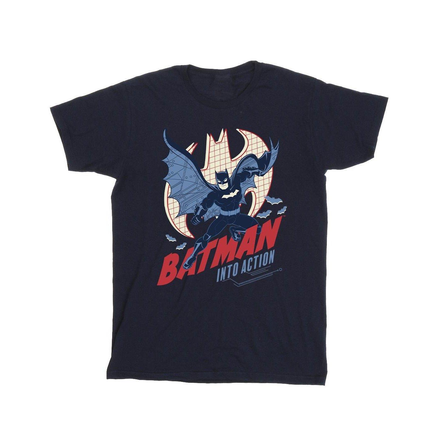 Image of Batman Into Action Tshirt Mädchen Marine 128
