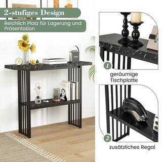 Northix Tavolo consolle in marmo a 2 livelli  