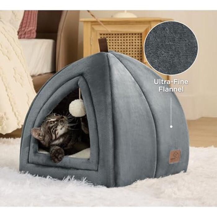 Alopini  Grotte pour Chats Gros Chats - Lit Pliable pour Chat avec Oreillers Lavables, Tente pour Chat pour Chatons Petits et Moyens Animaux, Maison pour Chat Douce et Chaude pour l'intérieur, 38x38x38cm 