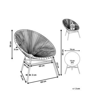 Beliani Lot de 2 chaises de jardin en Polyrotin Boho ACAPULCO  