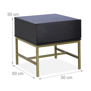 B2X Table de chevet noire avec tiroir  