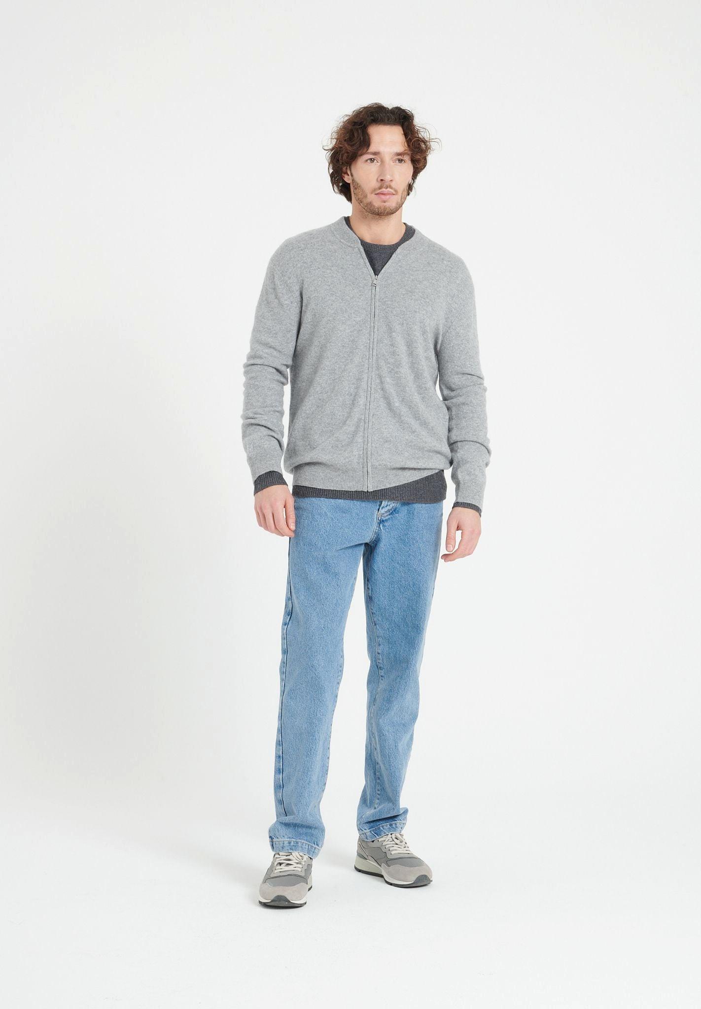 Studio Cashmere8  LUKE 10 Cardigan con collo a bomber - 100% cashmere 