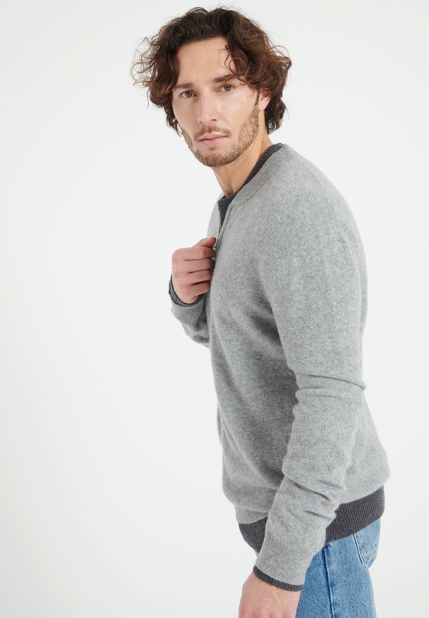 Studio Cashmere8  LUKE 10 Cardigan con collo a bomber - 100% cashmere 