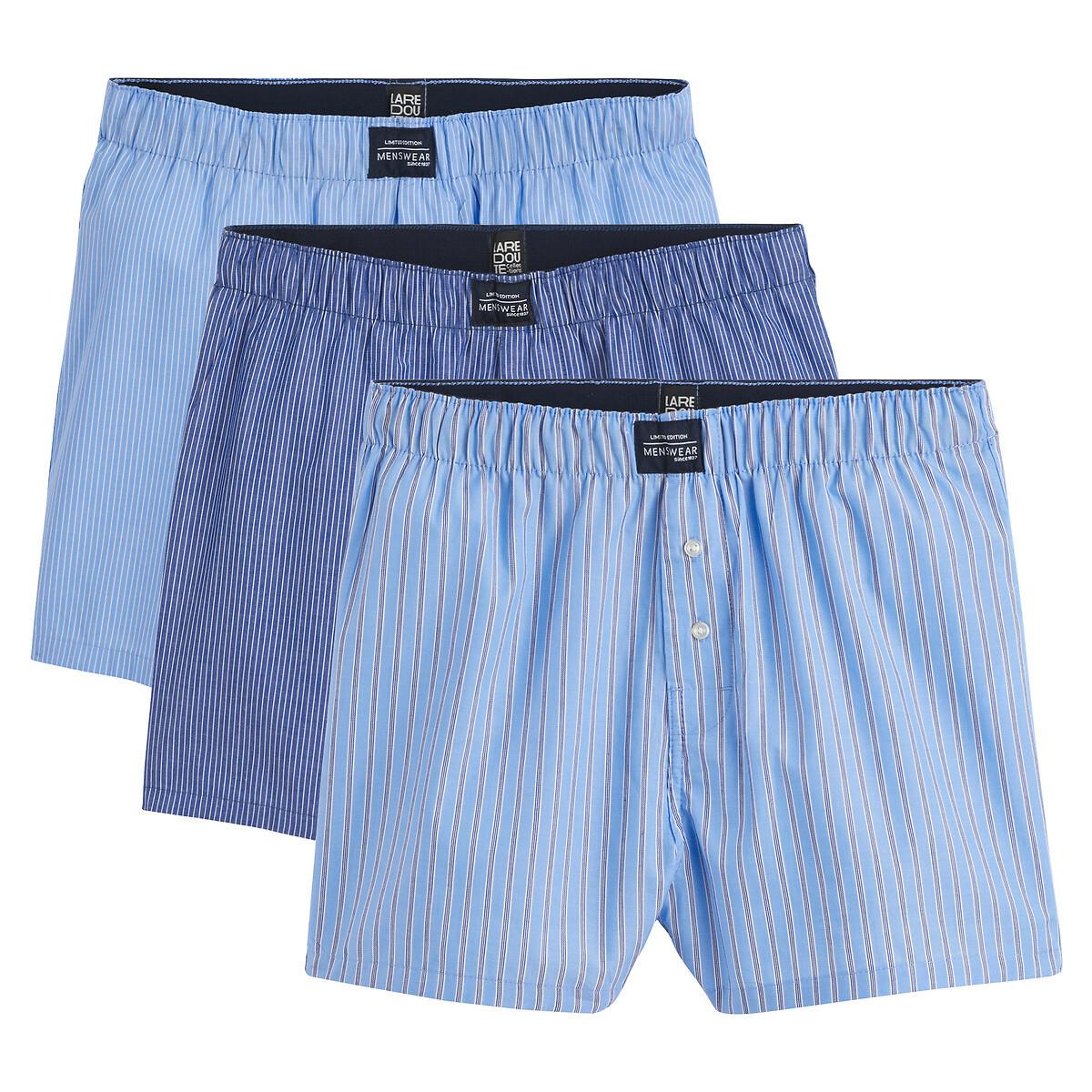 Image of 3er-pack Gestreifte Boxershorts Herren Blau XXL