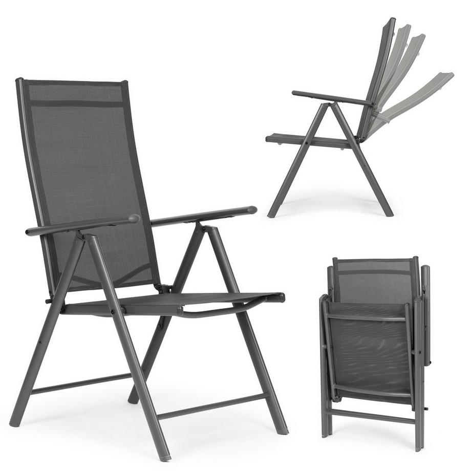 Lot de 2 chaises de jardin pliables en acier avec dossier réglable MultiGarden