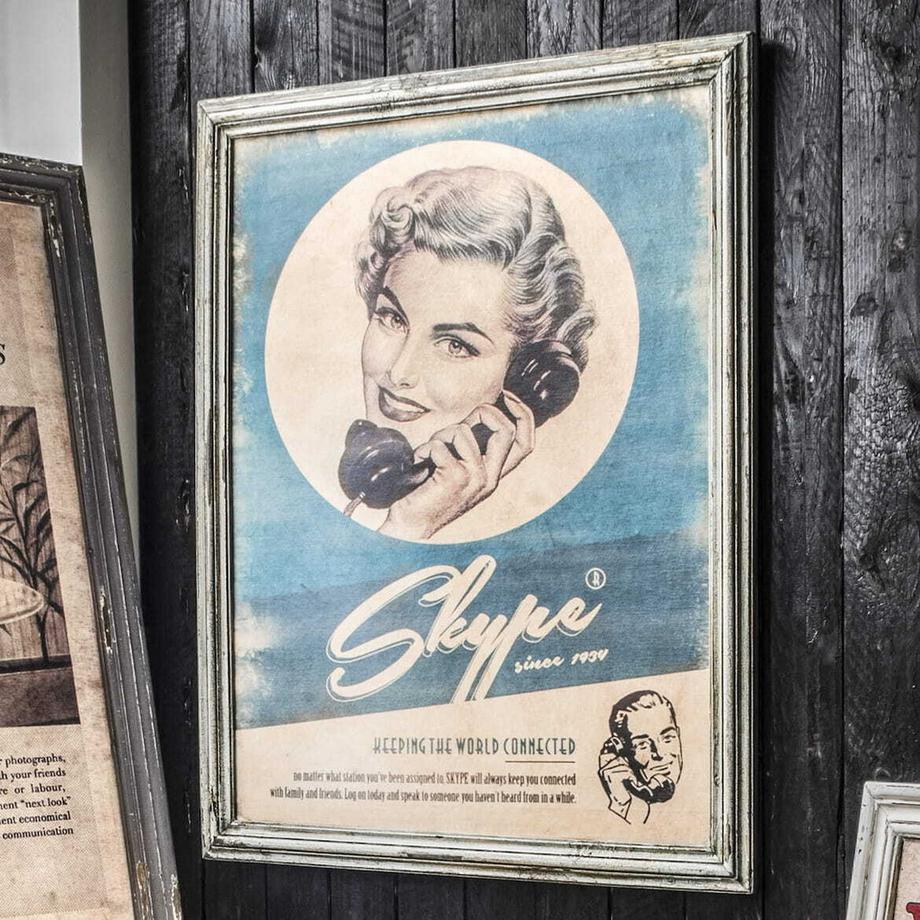 Tableau mural Vintage Skype 74x93