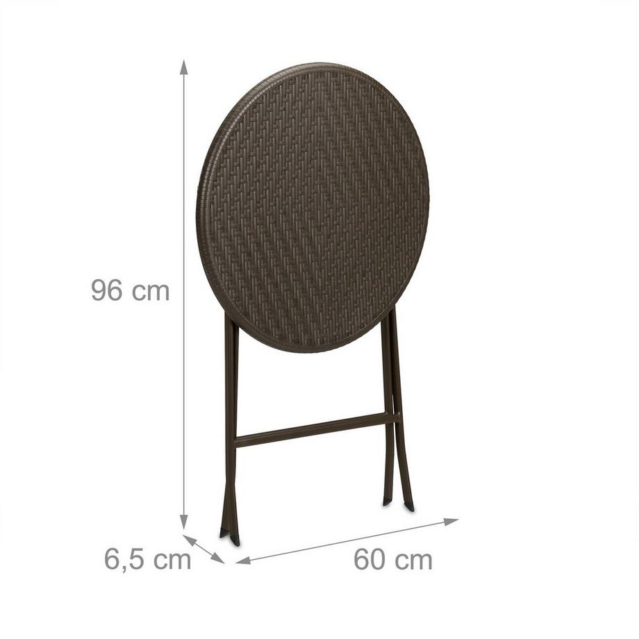 B2X Runder Gartentisch in Rattanoptik  