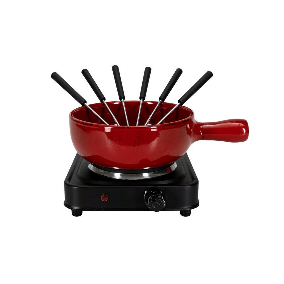NOUVEL  404399 - Elektro Käsefondue - Set "Rouge" 8-teilig 