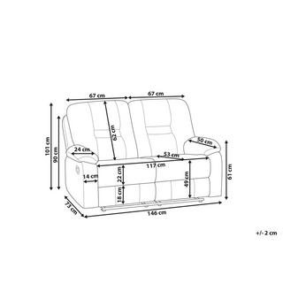 Beliani 2 Sitzer Sofa aus Polyester Modern BERGEN II  