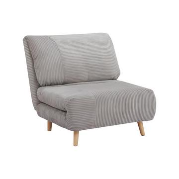 Fauteuil conible en velours côtelé PALULA clair