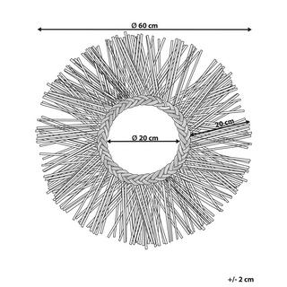 Beliani Wandspiegel aus Rattan Boho KALASIN  