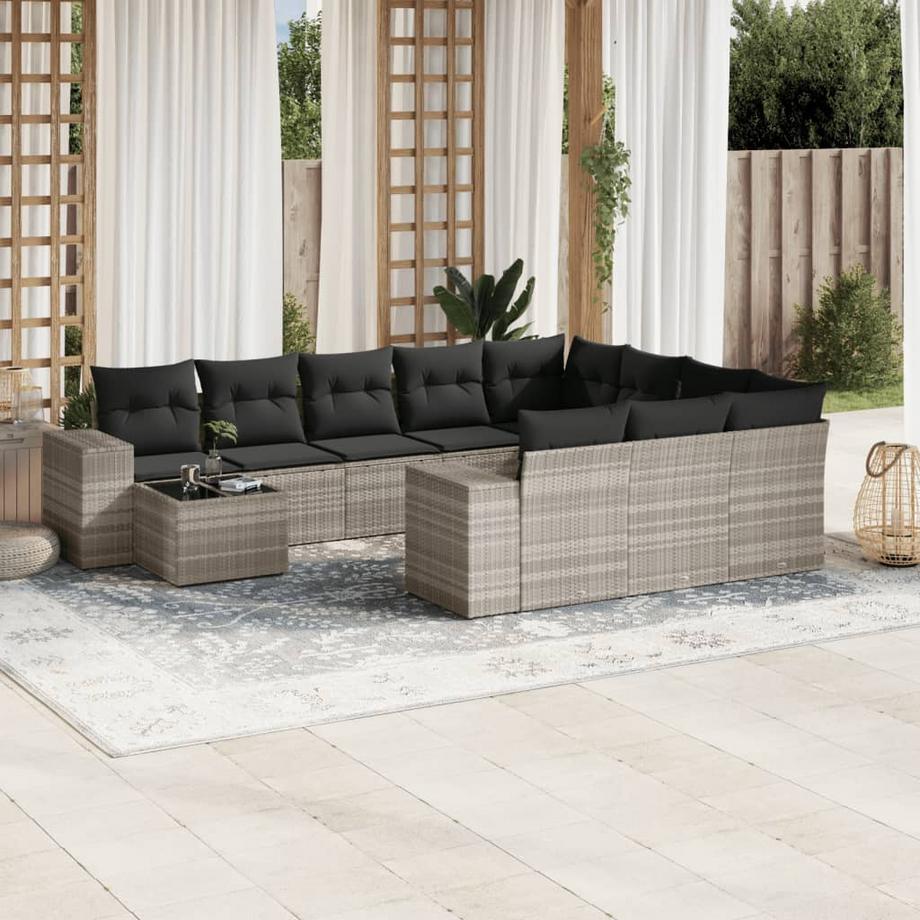VidaXL Ensemble de canapés de jardin rotin synthétique  