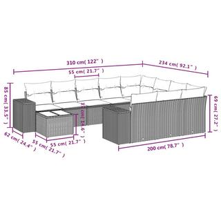 VidaXL Garten sofagarnitur poly-rattan  