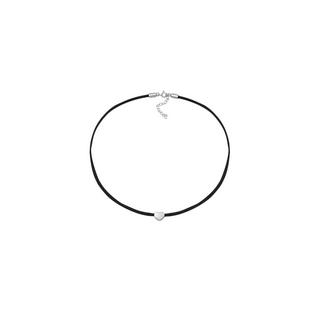 Elli  Halskette Choker Herz Satinband 925 Silber 