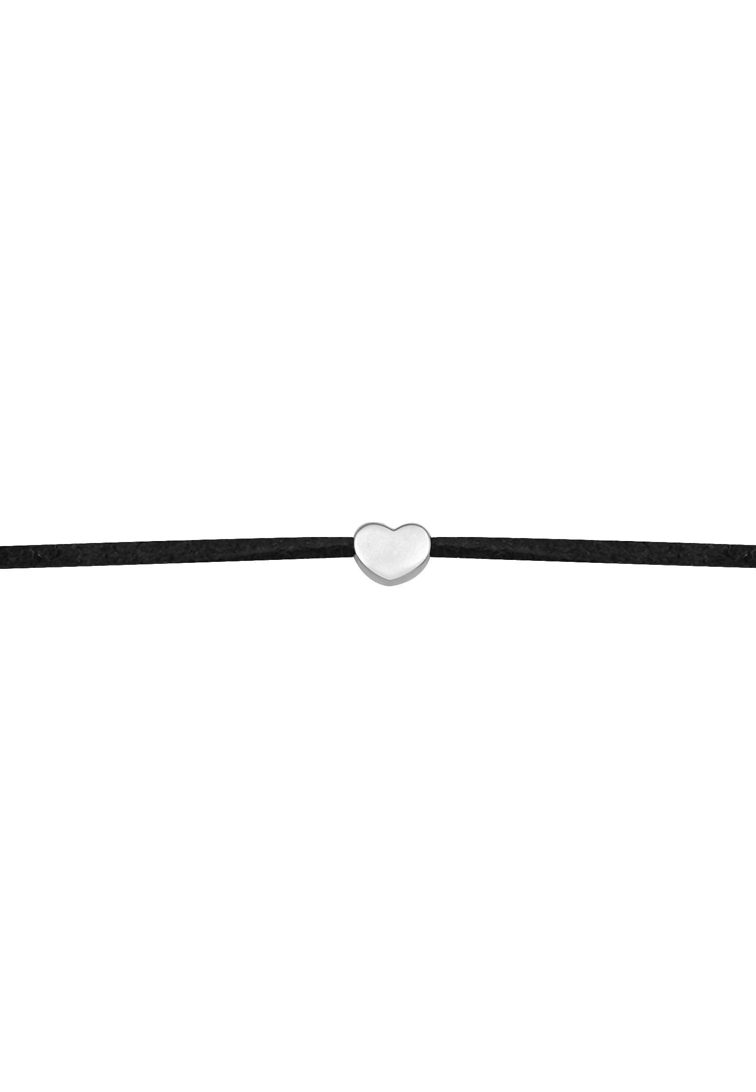 Elli  Halskette Choker Herz Satinband 925 Silber 