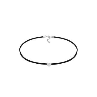 Elli  Halskette Choker Herz Satinband 925 Silber 