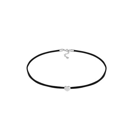 Elli  Halskette Choker Herz Satinband 925 Silber 